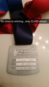 2015 Chicago Marathon Medal Engraved